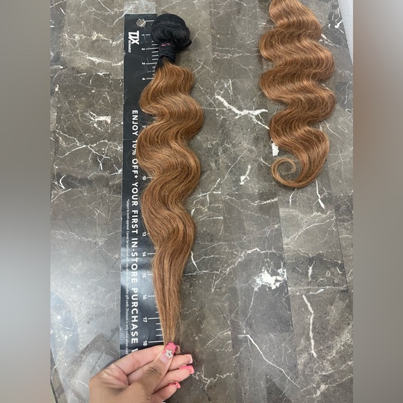 16” Body Wave Ombre, Body Wave Human Hair Frontal and 18 and 20” Bundles - Picture 4 of 6